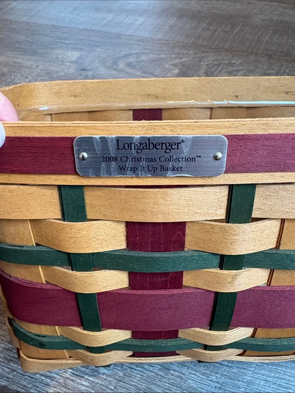 Longaberger 2008 Christmas Wrap It Up Basket Christmas w/ Protector
